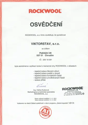 Osvědčení ROCKWOOL